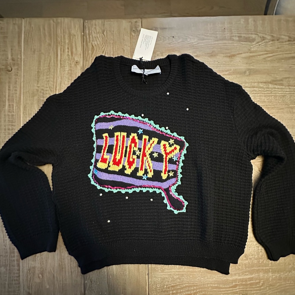 Michaela Buerger Knit Black Lucky Sweaterter - NWT Size S